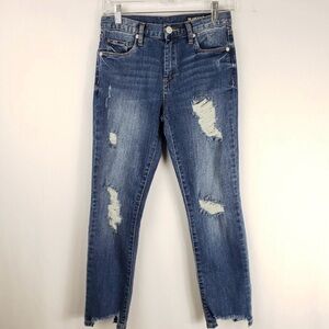 Blank NYC Womens Distressed Skinny High‎ Rise Jeans Size 28
